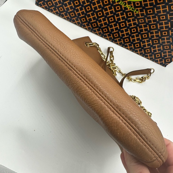 Tory Burch Brown Leather Shoulder or Crossbody Bag with Gold Chain - Picture 3 of 6
